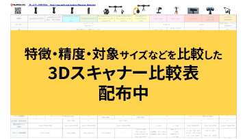 3Dスキャナー比較表