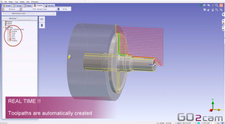 GO2cam V6.06 new functionnalities : Turning Automatic toolpath creation